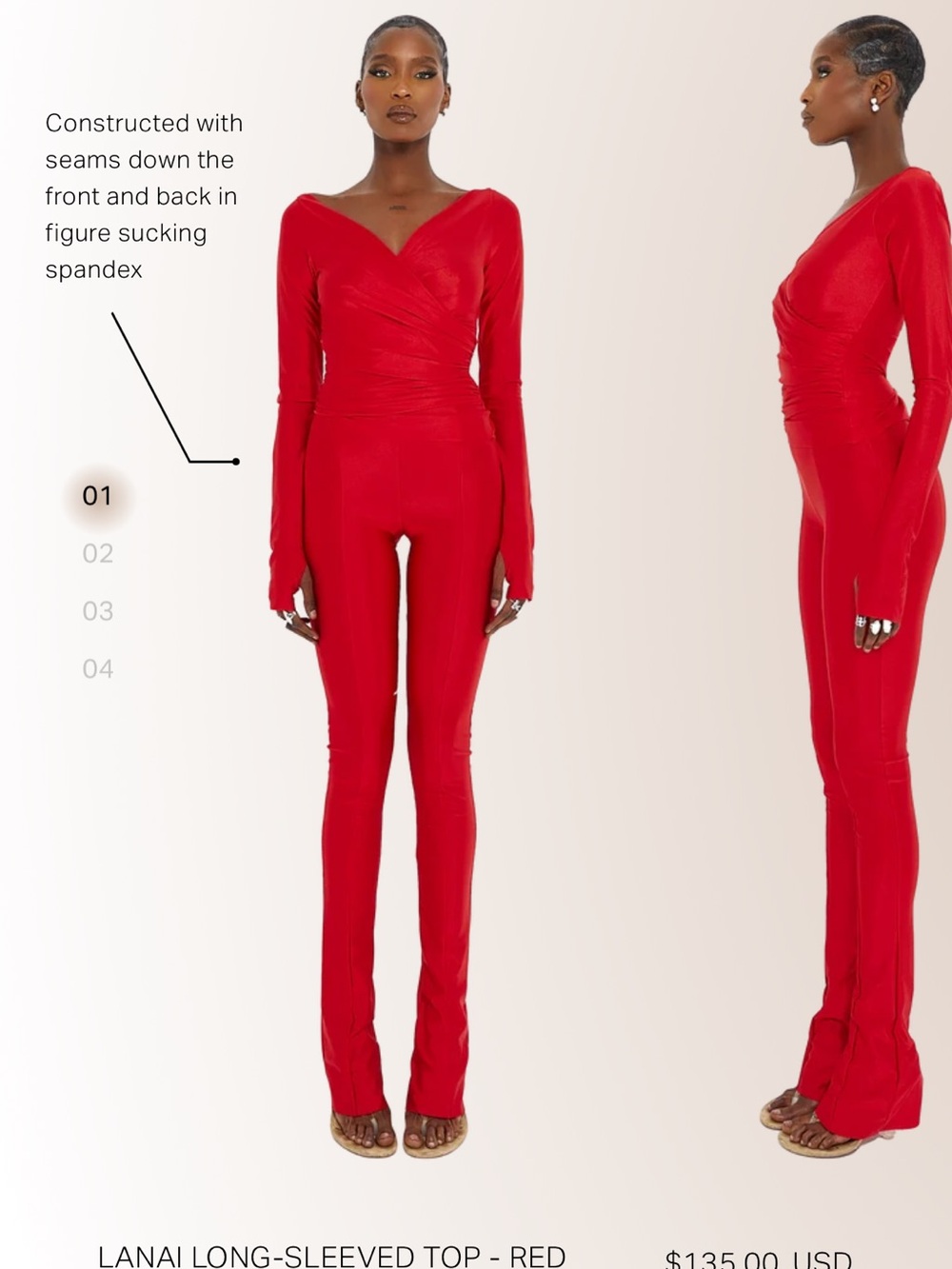 Lanai Red Long-Sleeve Top